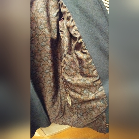 London Fog Blue Wool Dresz Coat with Detailed Buttons - Picture 14 of 14